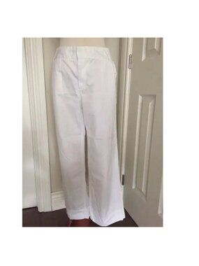 TOMMY HILFIGER Women Bootcut Casual Trousers White Cotton Size 8